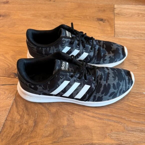 Adidas Cloudfoam Running Shoes – Black Camo Pattern, Size US 8 (UK 6.5, EU 40) - Picture 1 of 8